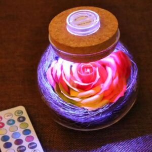 Colorful Rose Soap Flower Wishing Bottle