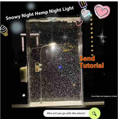 Magic Snowy Landscape Night Lights Small Street Light Snowy Flowing Night DIY Christmas Lights Christmas Desktop Decor Handmade - Image 6