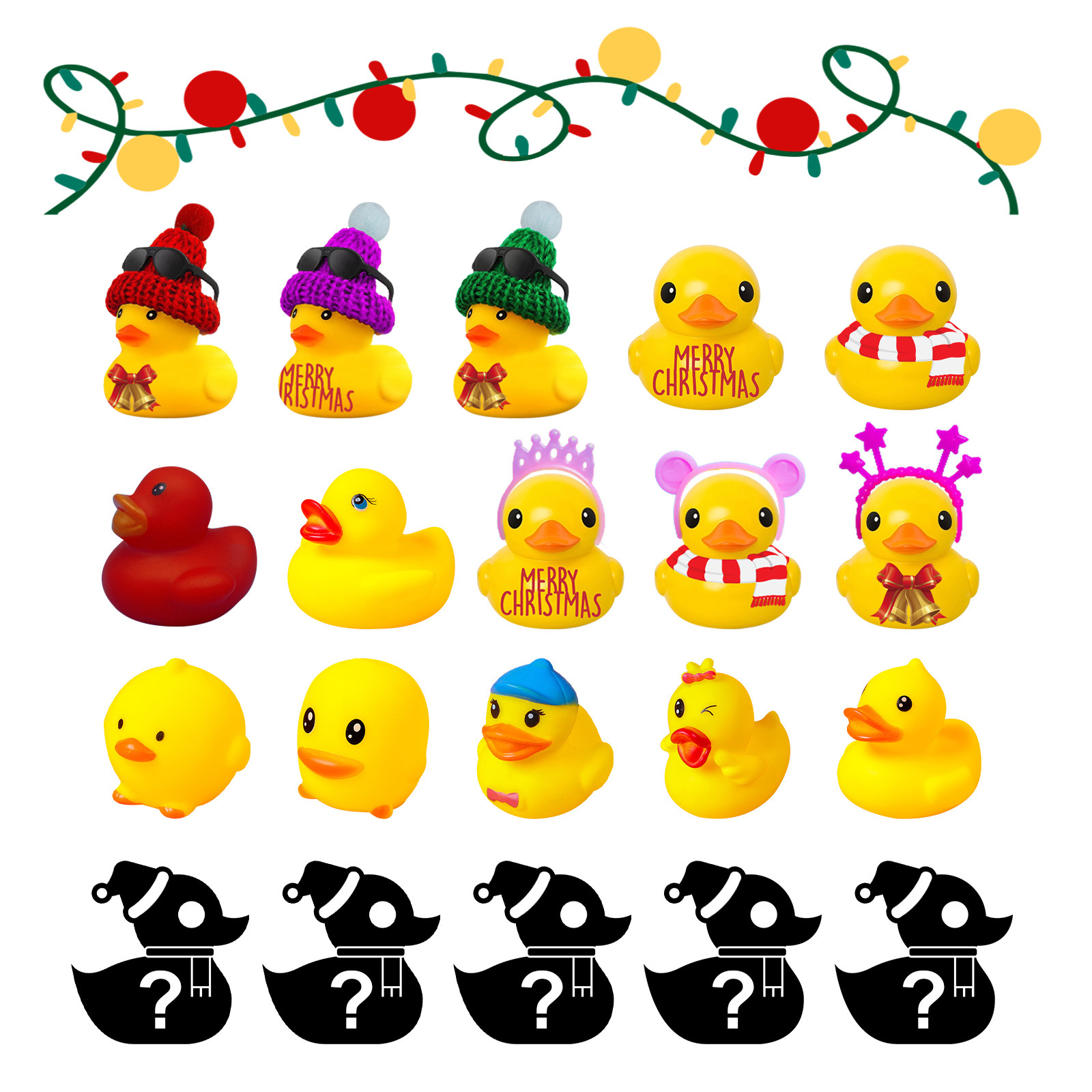 24 Days Countdown Christmas Advent Calendar Set Funny Ducks Bath Toy For Kids Animals Advent Calendar Christmas Xmas Gifts - Image 4