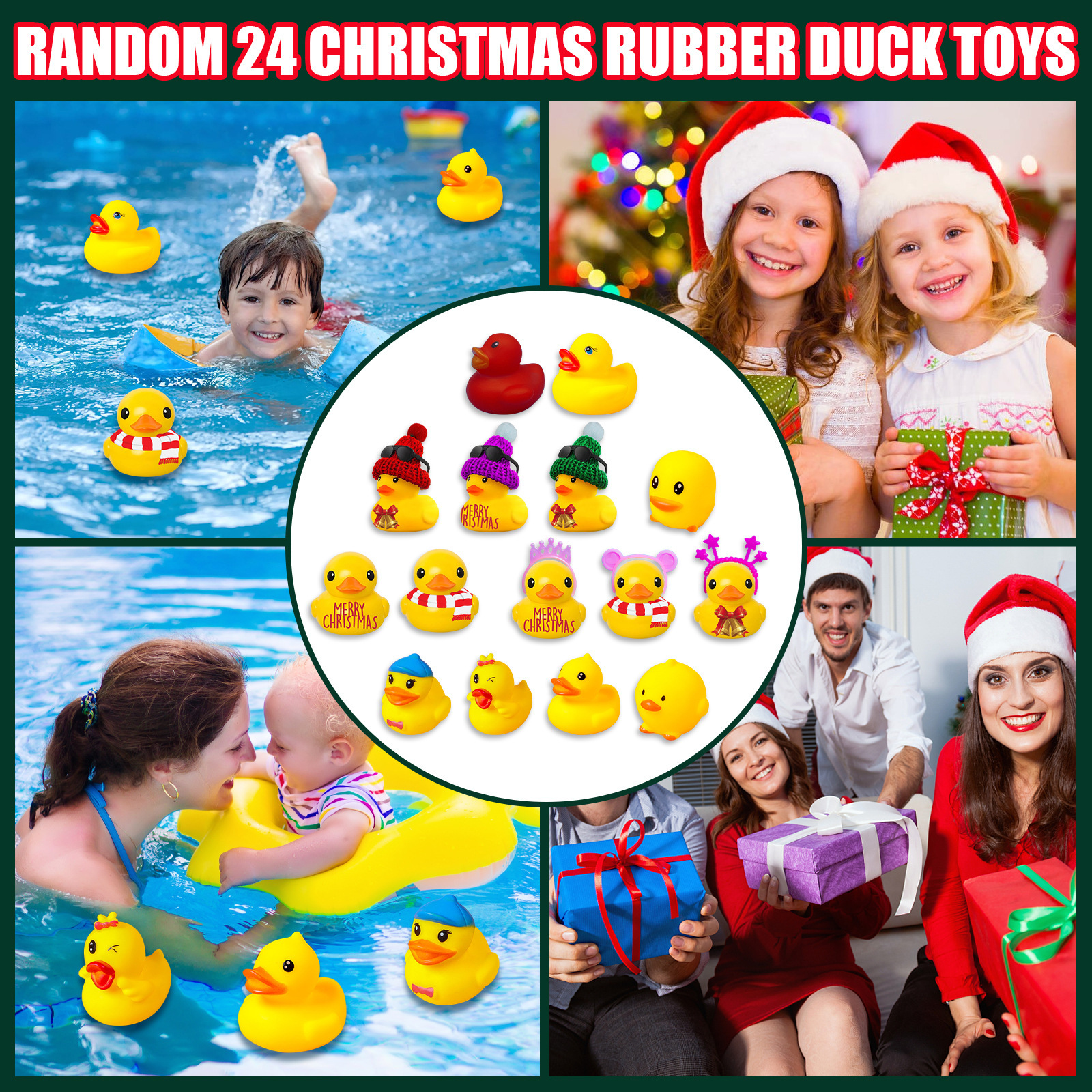 24 Days Countdown Christmas Advent Calendar Set Funny Ducks Bath Toy For Kids Animals Advent Calendar Christmas Xmas Gifts - Image 3