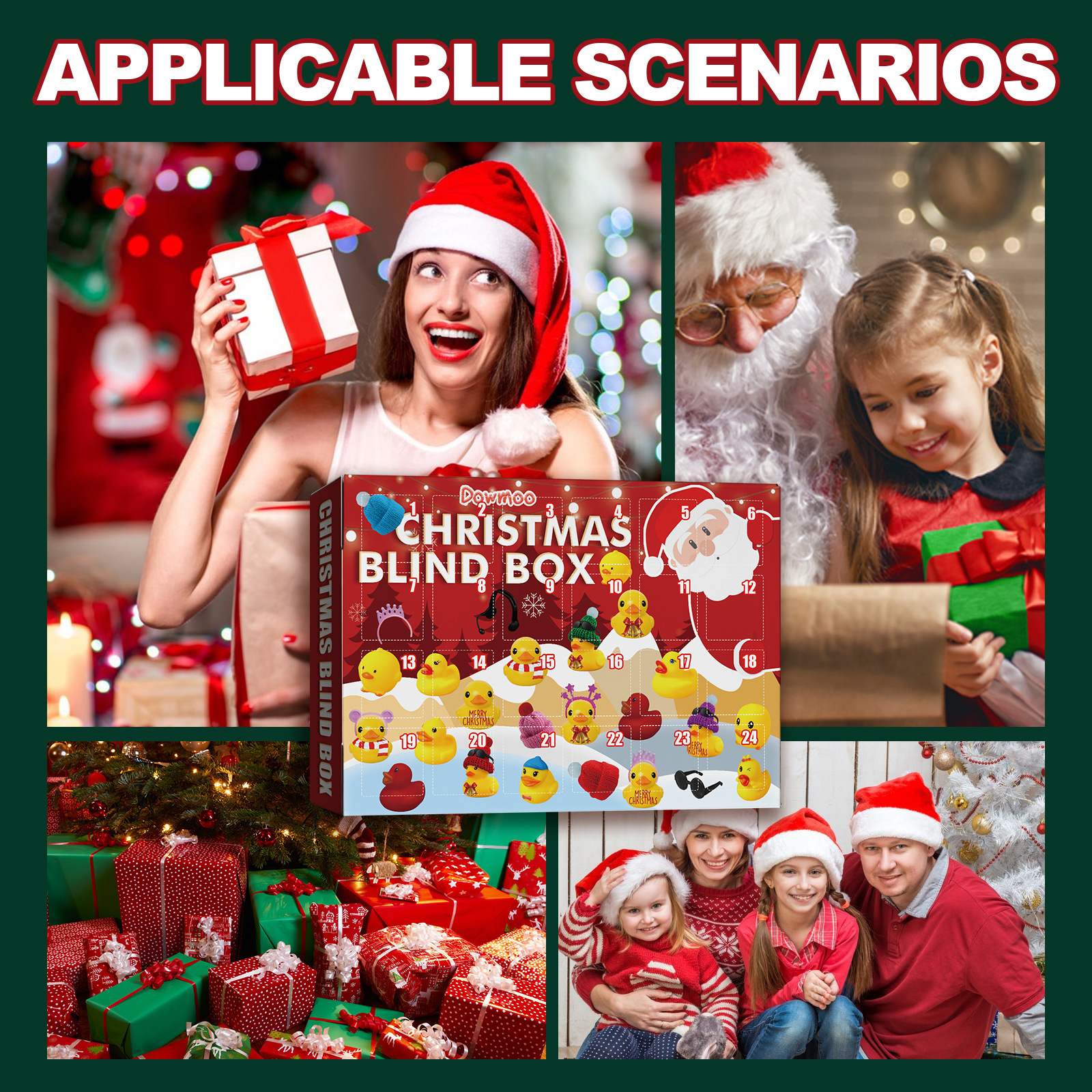 24 Days Countdown Christmas Advent Calendar Set Funny Ducks Bath Toy For Kids Animals Advent Calendar Christmas Xmas Gifts - Image 2